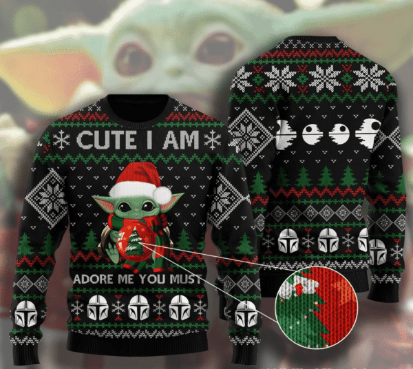 Adorable Baby Yoda Ugly Sweater for Christmas Parties