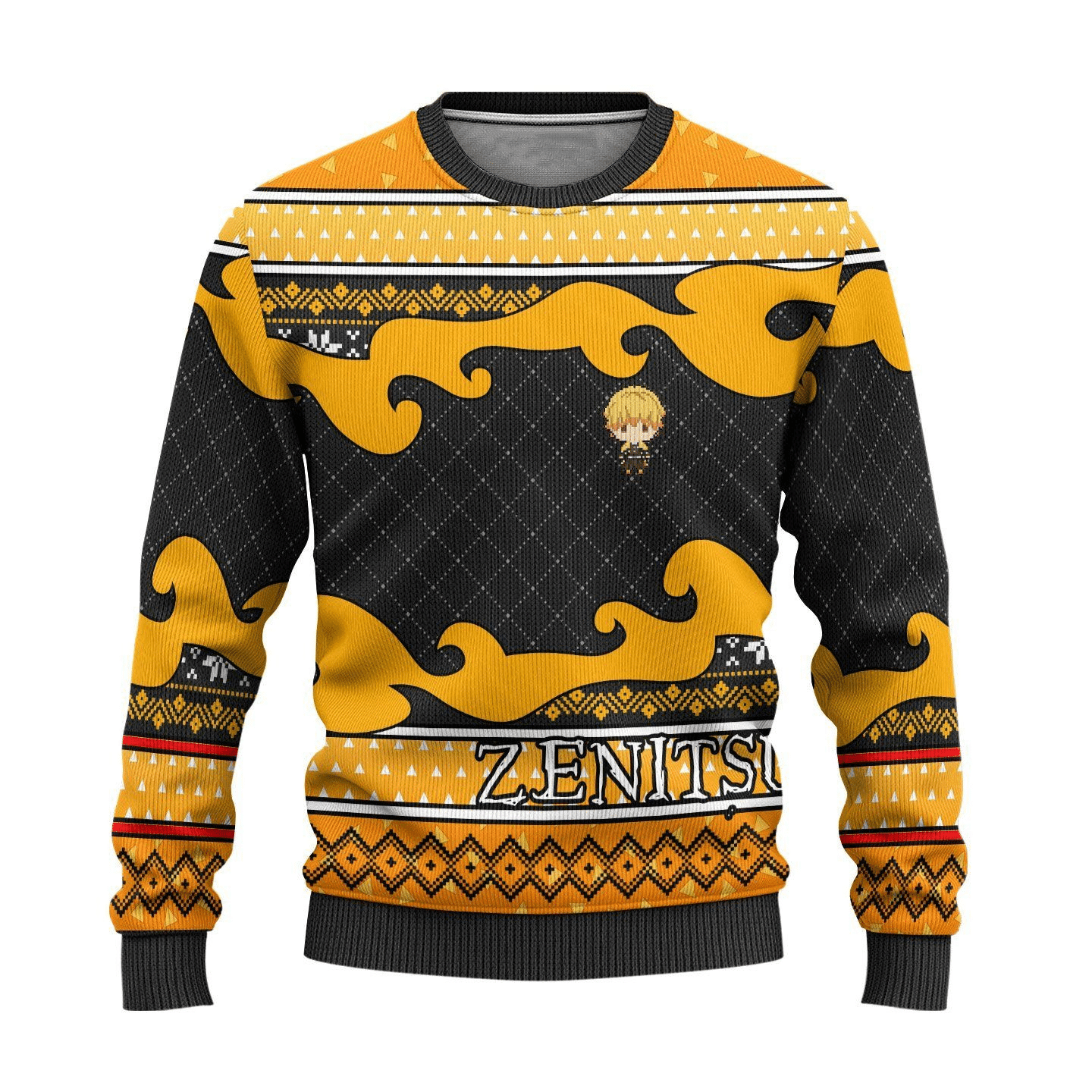 Agatsuma Zenitsu Demon Slayer Ugly Christmas Sweater - Festive Holiday Cheer - Image 9