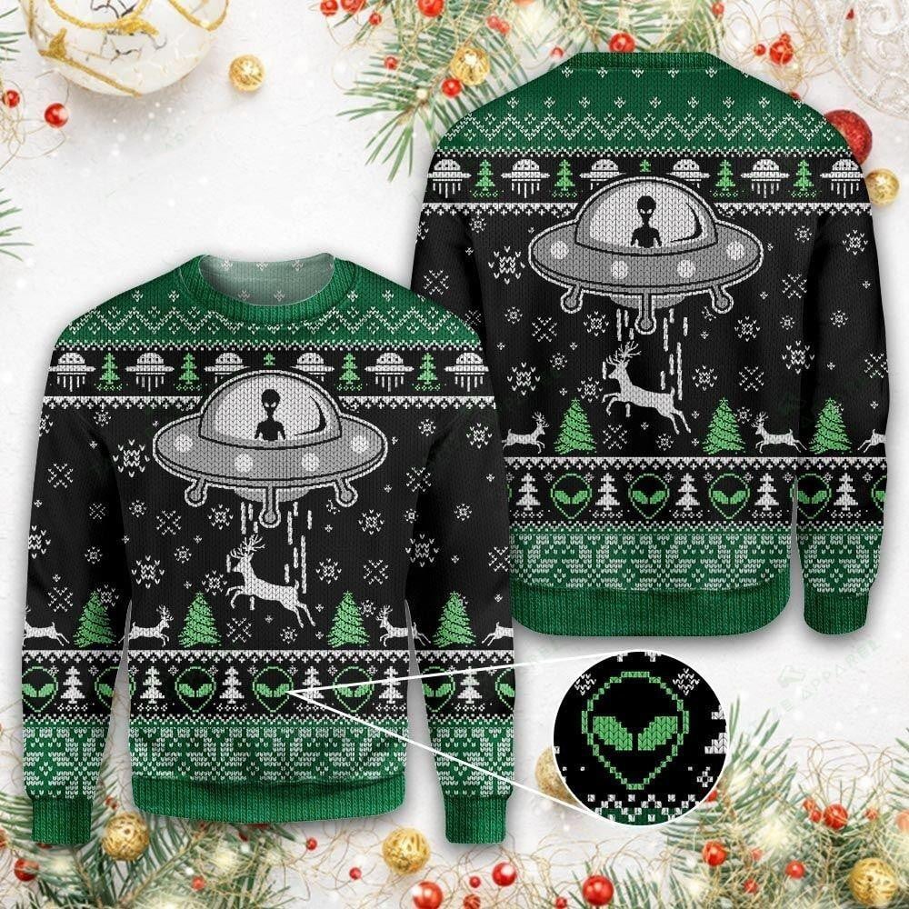 Alien Christmas Ugly Sweater - Festive Novelty Holiday Shirt