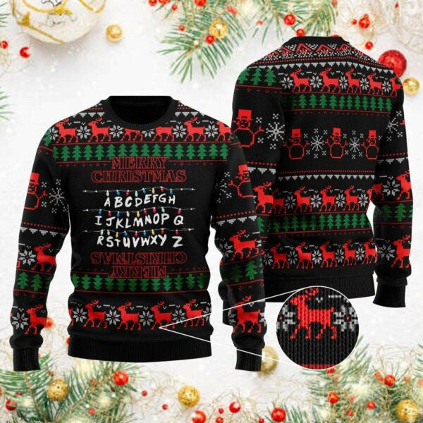 Alphabet Ugly Christmas Sweater - Festive Funny Holiday Shirt - Image 9