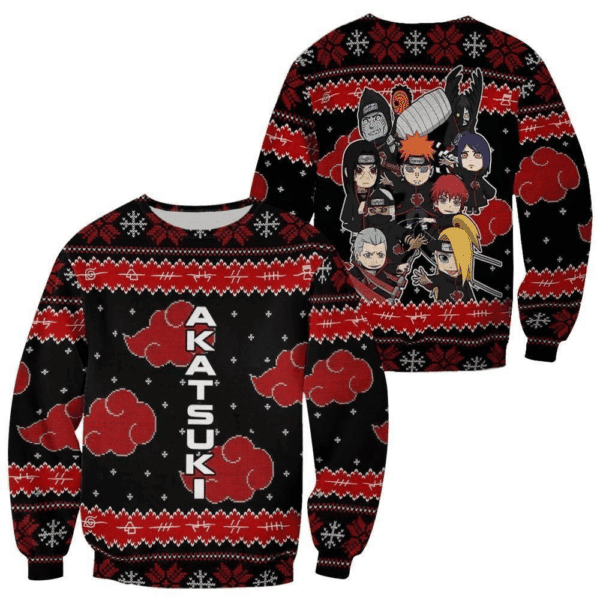 Anime Akatsuki Ugly Sweater for Christmas Fun | Festive Naruto Gift