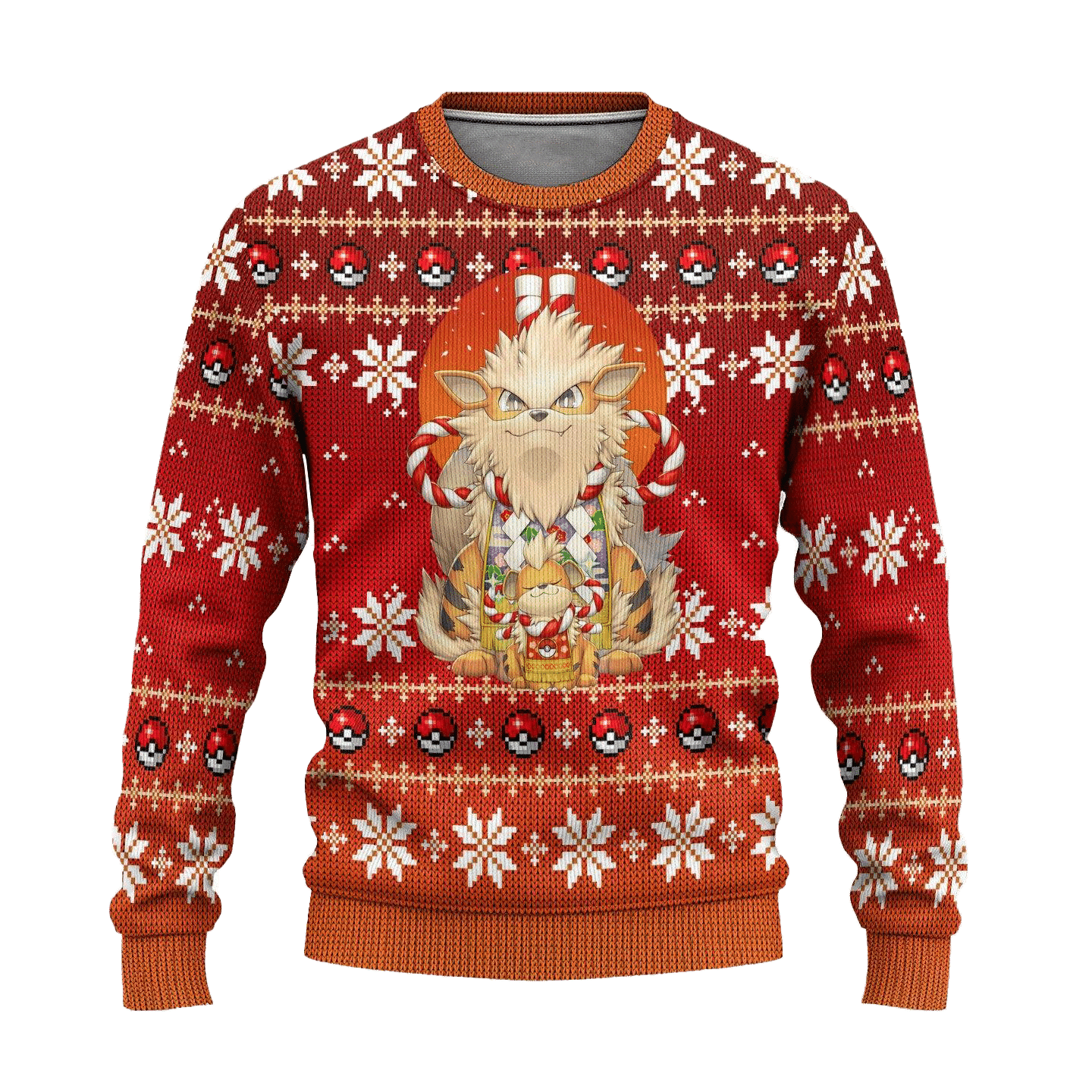 Anime Arcanine Ugly Christmas Sweater - Festive Holiday Comfort