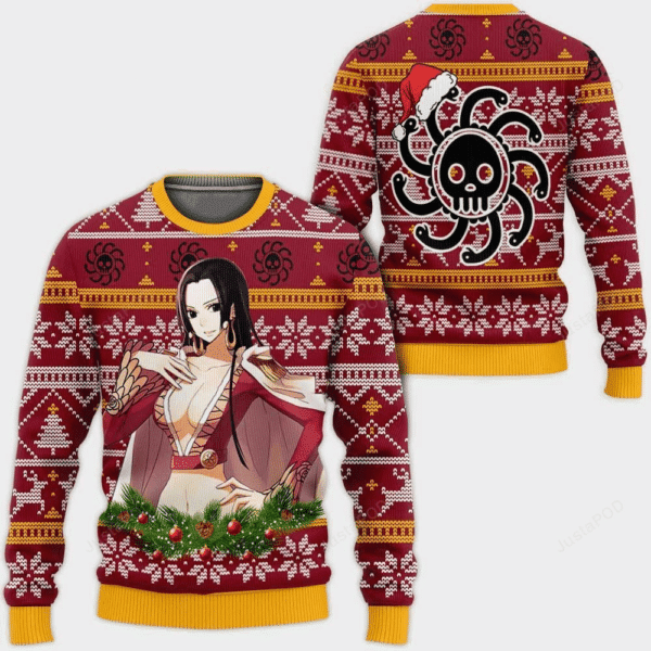 Anime Boa Hancock Ugly Christmas Sweater - Festive Funny Holiday Design - Image 7