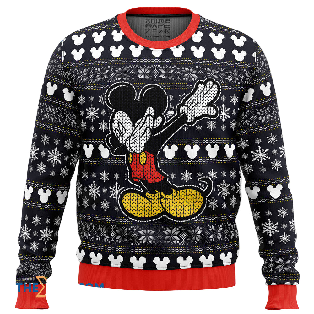 Anime Christmas Ugly Sweater - Festive Dabbing Mouse Design - Image 7