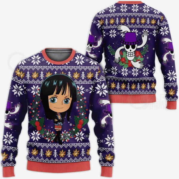 Anime Nico Robin Ugly Christmas Sweater - Festive Holiday Gift