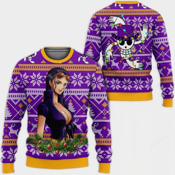 Anime Nico Robin Ugly Sweater - Festive Holiday Fun
