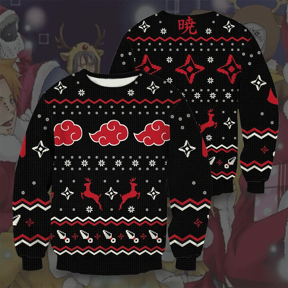 Anime Print Festive Ugly Sweater - Vibrant Comfort & Style