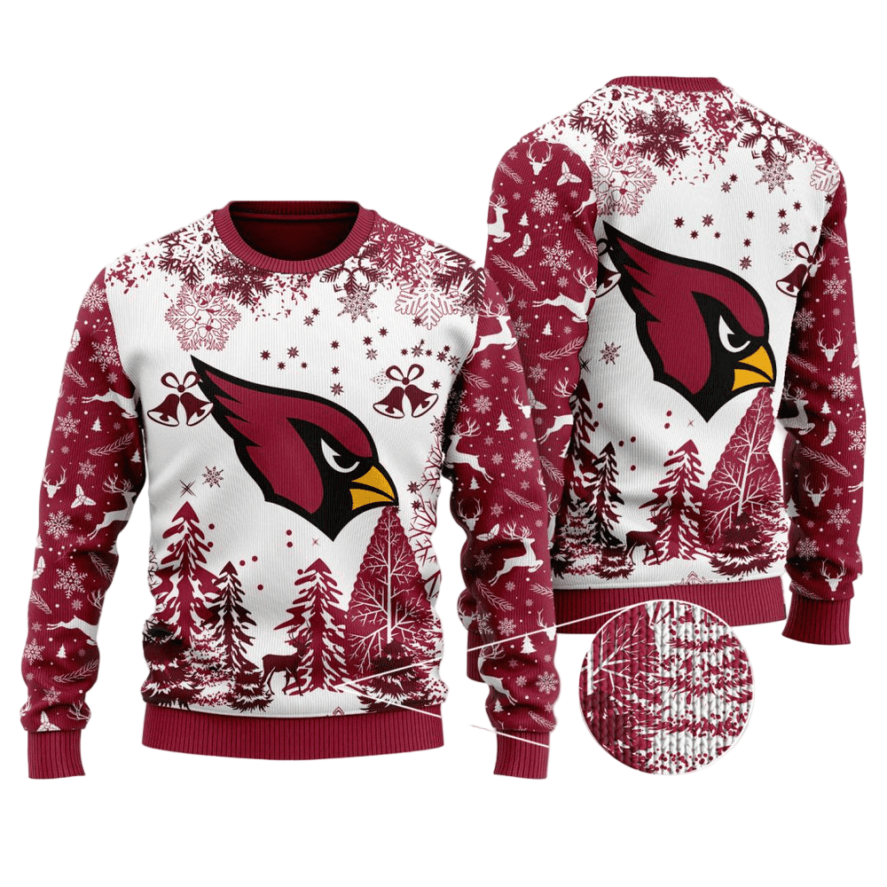 Arizona Cardinals Ugly Christmas Sweater, Rise Up Red Sea Red/White