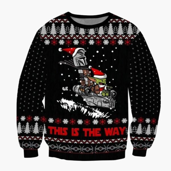 Baby Yoda This Is The Way Ugly Sweater - Festive Holiday Apparel