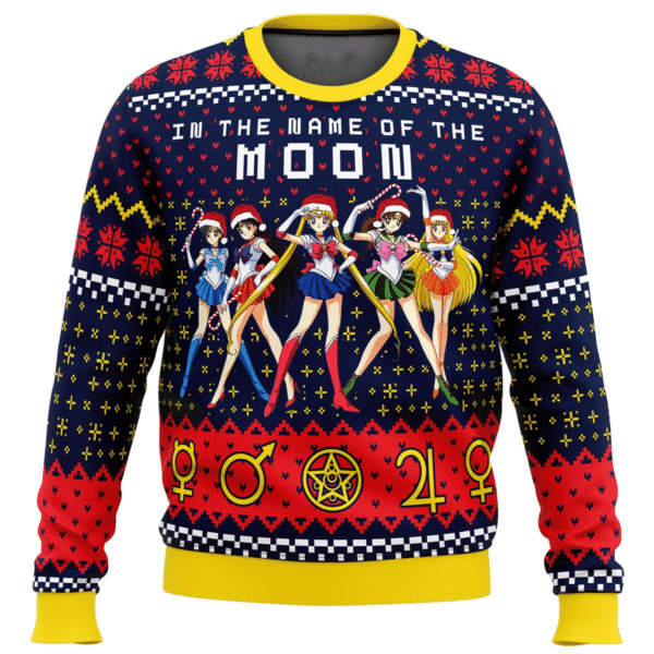 Festive Ugly Christmas Sweater - Cozy & Fun Sailor Moon Anime Design