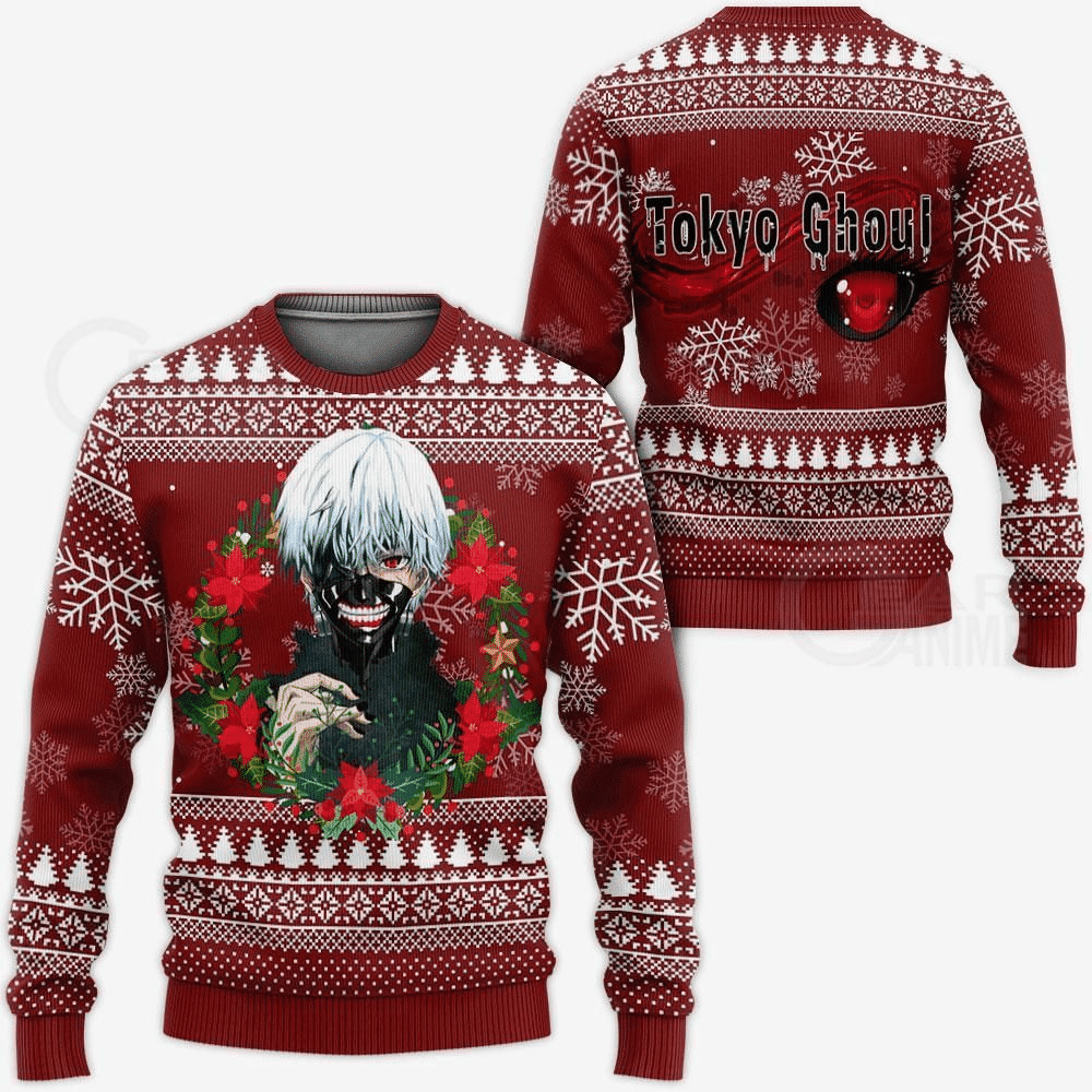 Ken Kaneki Ugly Christmas Sweater - Festive Anime Gift - Image 5