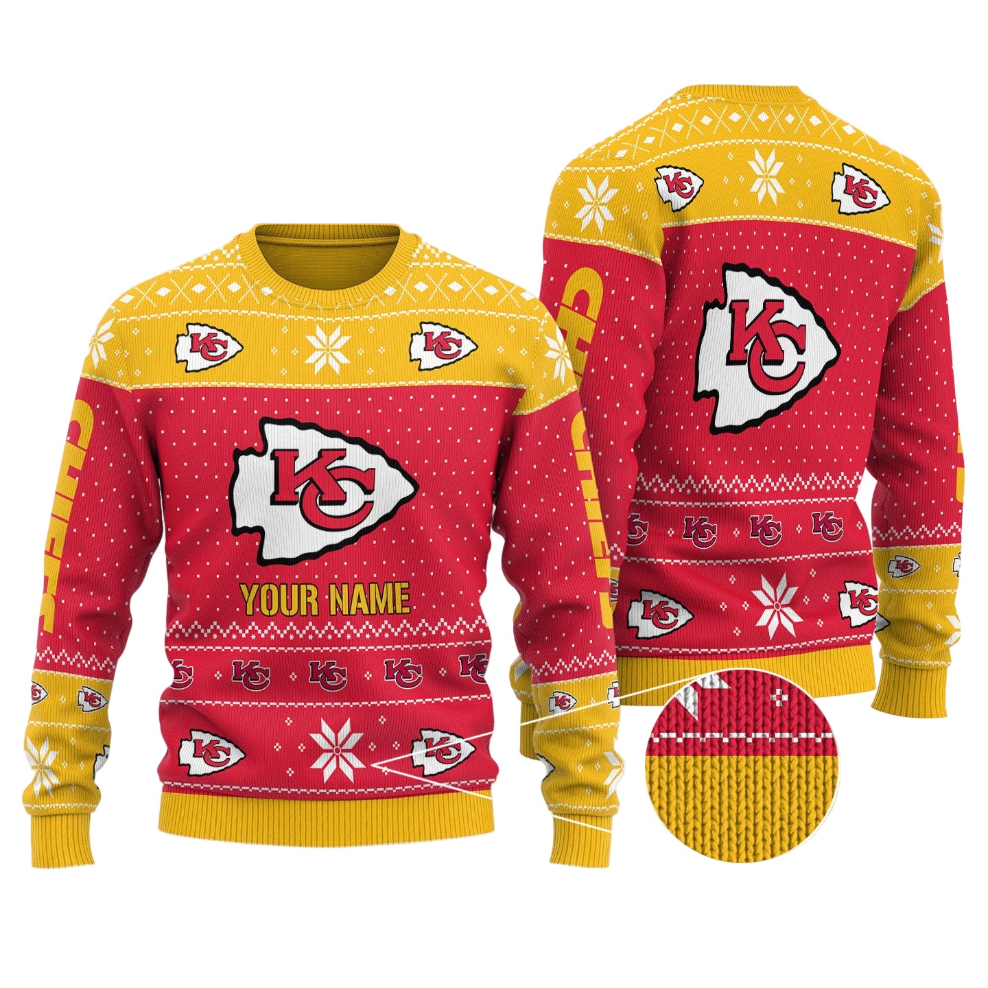 Personalized Ugly Christmas Sweater: Kansas City Chiefs Design - Image 7
