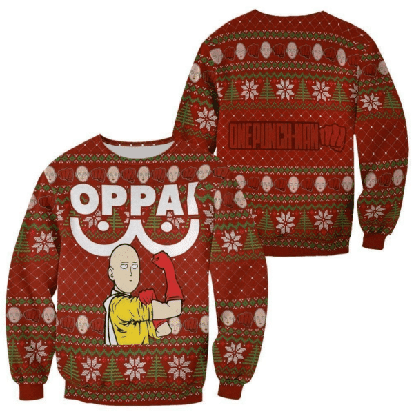Ugly Christmas Sweater Festive Fun Saitama Design