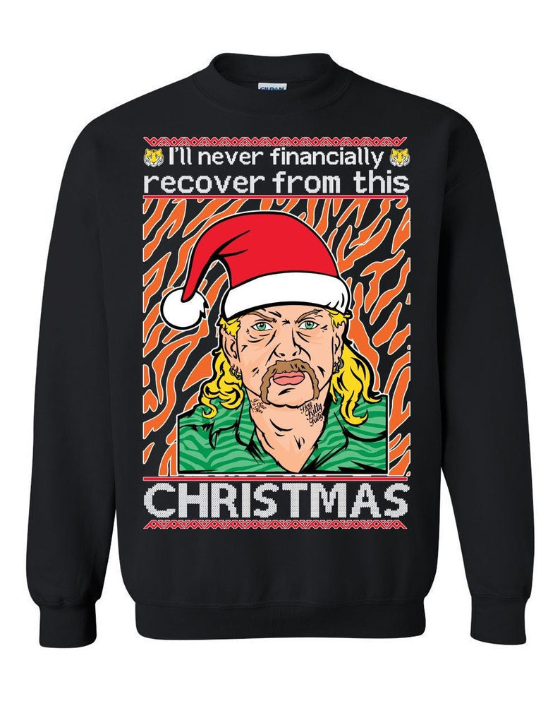Ugly Christmas Sweater, Festive Holiday Sweatshirt - Tiger King Joe Exotic Design - Image 9