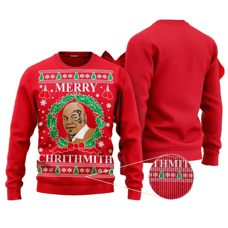 Ugly Christmas Sweater, Festive Print Sweatshirt - Image 9