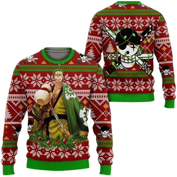 Ugly Christmas Sweater Funny Roronoa Zoro Anime Gift 47 All Over Print