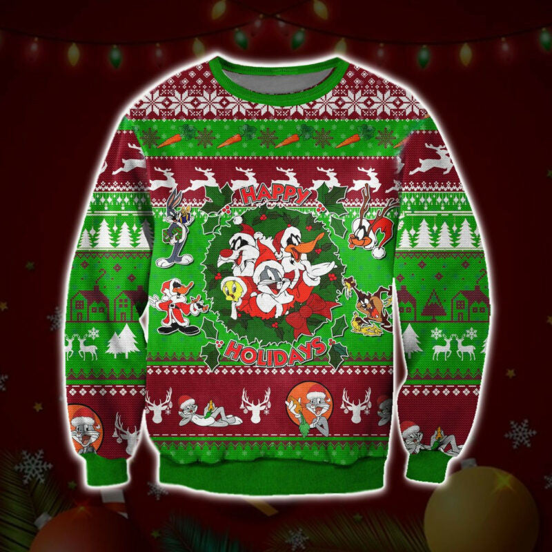 Ugly Christmas Sweater in Bugs Bunny Theme - Image 9