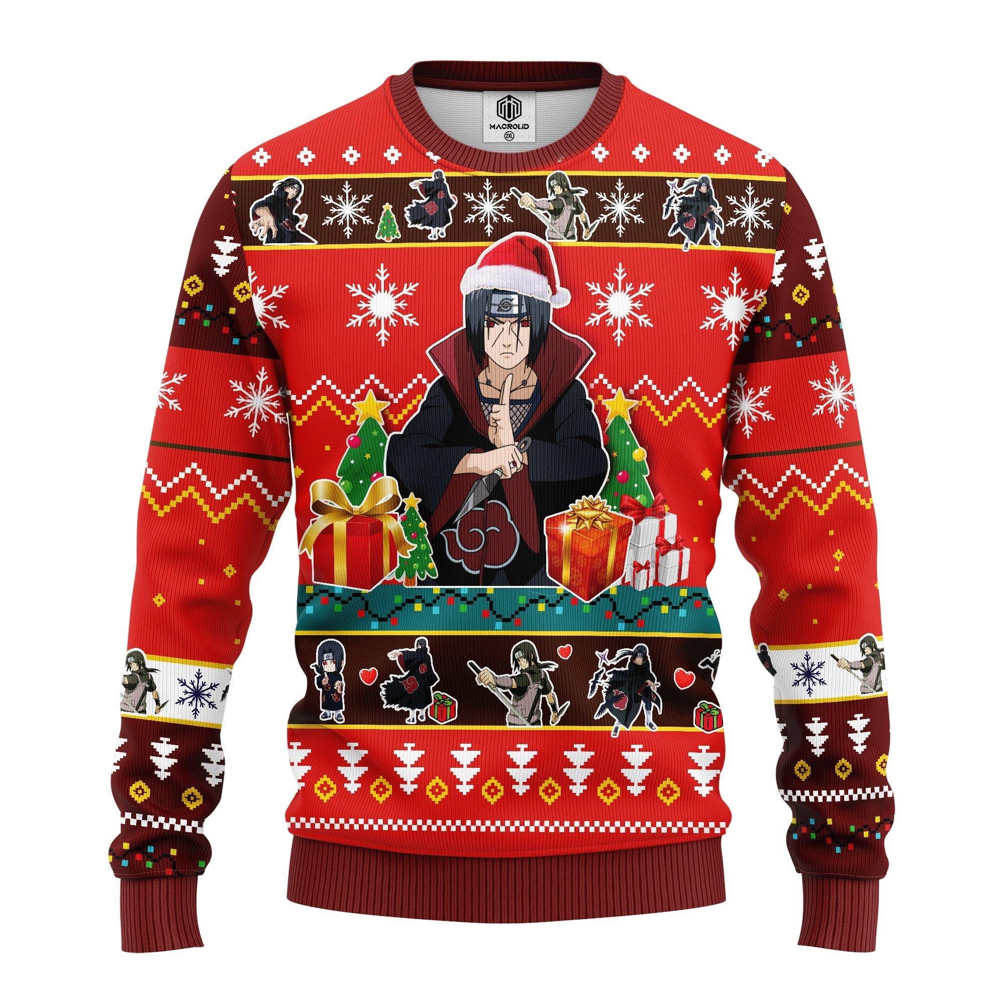 Ugly Christmas Sweater Santa Itachi Xmas Gift Naruto Theme