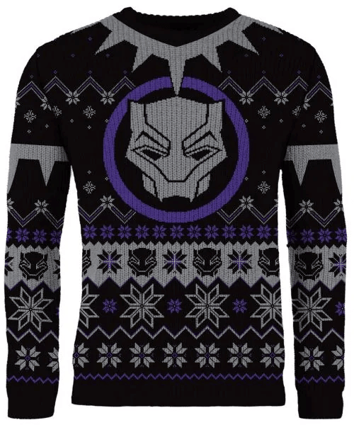 Wakandan Wishes Ugly Christmas Sweater in Black | Fun Holiday Shirt