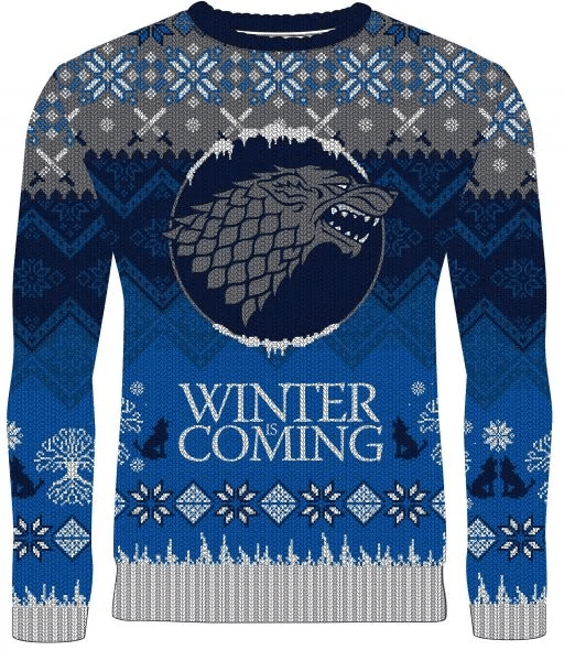 Winter Is Coming Festive Stark Christmas Sweater | Cozy Ugly Holiday Shirt