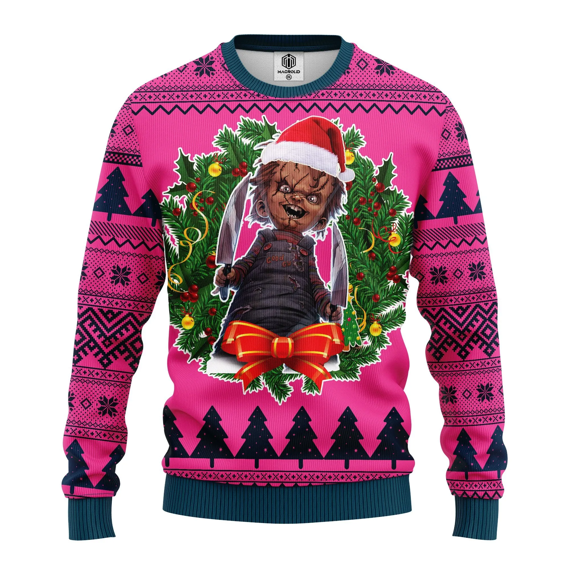 Xmas Horror Movie Characters Ugly Christmas Sweater - Image 4